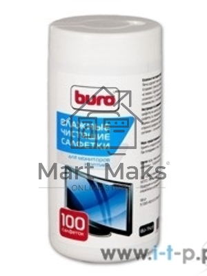 Чистящие средства BURO BU-TSCRL 817440 Туба с чистящими салфетками, для экранов и оптики, 100 шт.