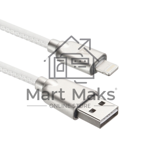 Кабель USB ACD-Allure Lightning ~ USB-A Кожа, 1м, белый (ACD-U926-P5W)
