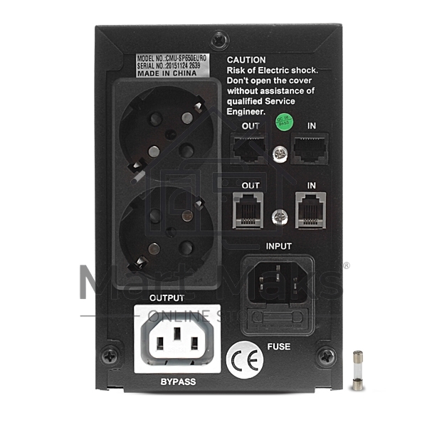 Источник бесперебойного питания CROWN ИБП CMU-SP650EURO 650VA, металл, 1x12V/7AH, розетки 2*EURO+1*IEC bybass CM000001490
