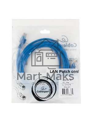 Патч-корд UTP Cablexpert кат.5e, 2м, литой, многожильный (синий)