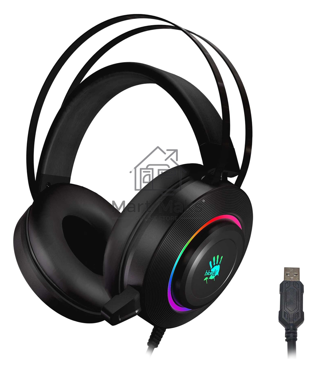 Наушники с микрофоном A4 Bloody G521 черный 2.3м мониторные USB оголовье черный