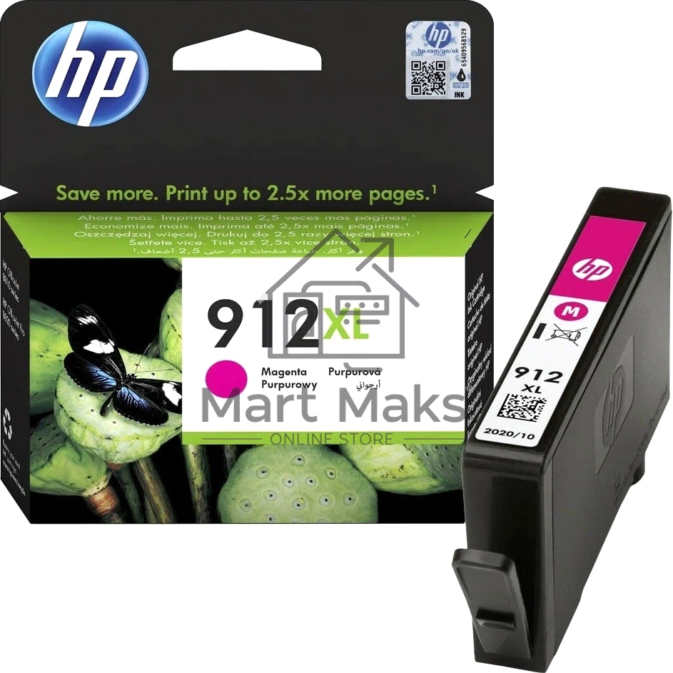 Картридж струйный HP 912XL 3YL82AE пурпурный (825 стр.) для HP OfficeJet 801x/802x