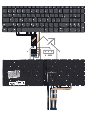 Клавиатура для ноутбука Lenovo IdeaPad S340-15 черная с подсветкой