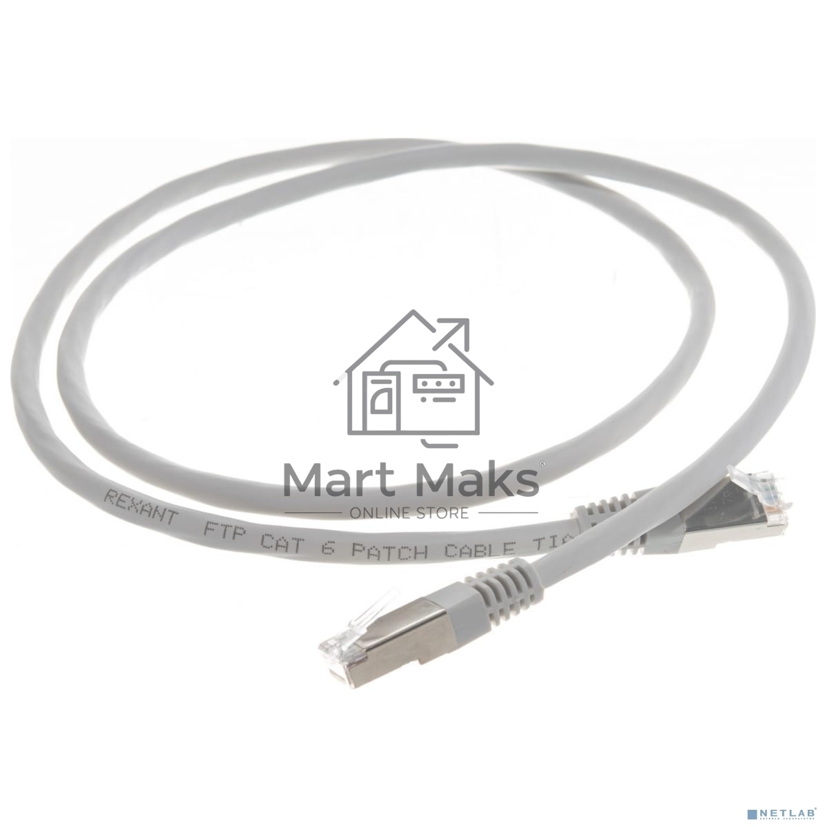 Rexant Пaтч-корд F/UTP, категория 6, RJ45-RJ45, экранированный, PVC серый, 1м