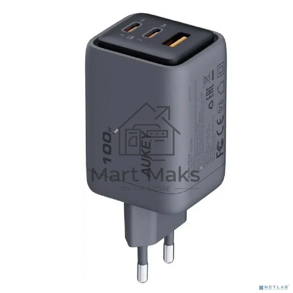 Сетевое зарядное устройство Aukey Comet Mix 100W серый