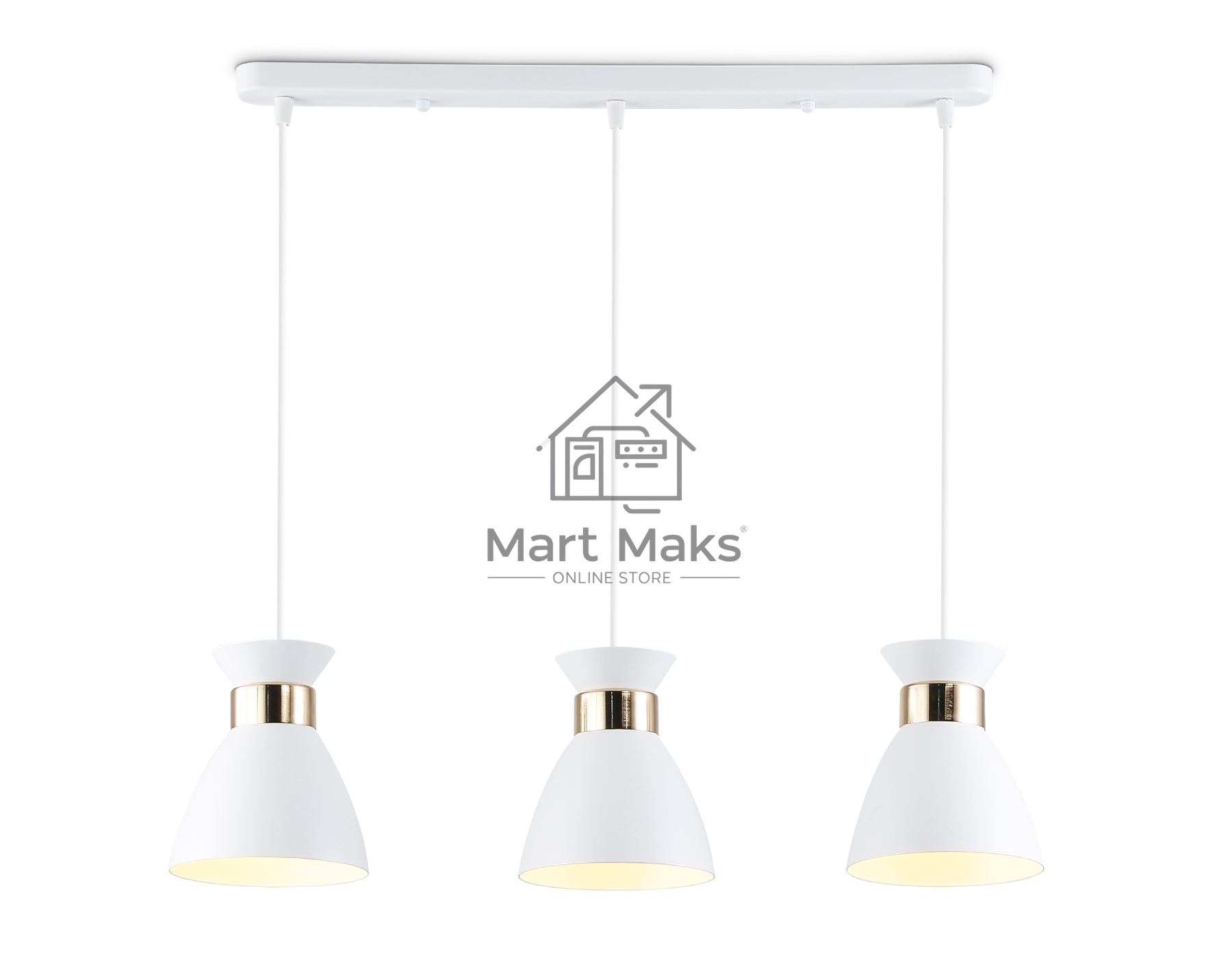 Светильник Ambrella light TR8466/3 WH/FGD белый/золото E27/3 max 60W 550*135*1000