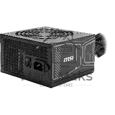 Блок питания Power Supply MSI MAG A750GN PCIE5, 750W 80+ Gold (ATX, 3.1, PCIe 5.1, Non-modular, 1x24(20+4)pin, 2xCPU 8(4+4)pin, 2xPCIe*2 8(6+2)pin, 1x12VHPWR (450W), 4xSATA3, 2xMOLEX4pin, Active, 120x120mm, 140x150x86mm, APFC, black)