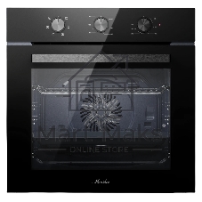 Духовой шкаф MONSHER MOE 6023 Static Noir, High-Tech, 78 л, поворотное управление, таймер, 6 режимов, макс. температура 310 градусов, энергоэффективность А, цвет черный