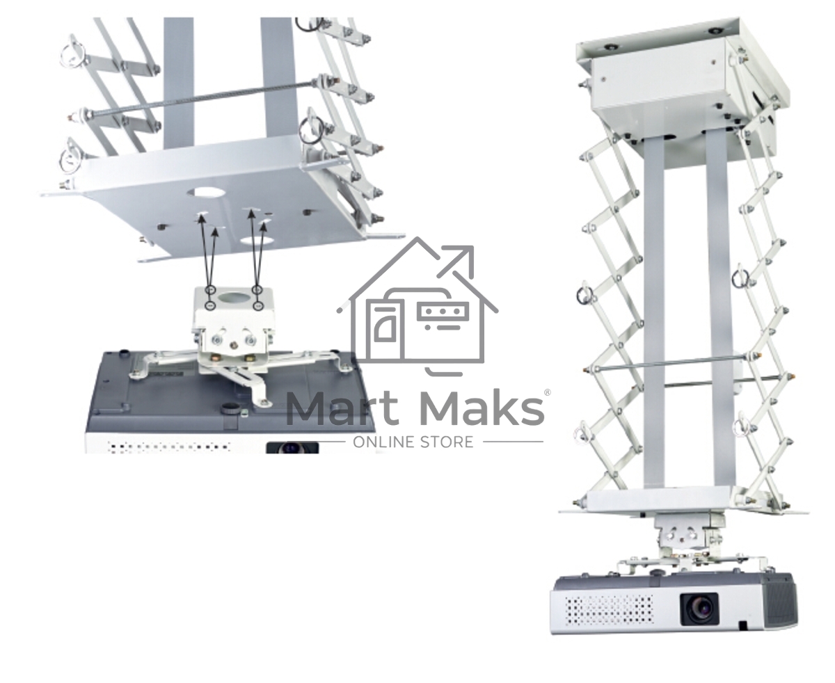 Моторизованный потолочный лифт для проектора 100см, цв. белый