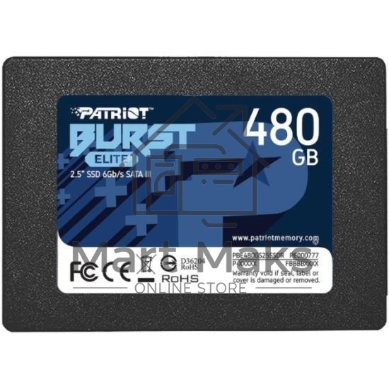Накопитель SSD Patriot Burst Elite, 480GB, SATA, 2.5