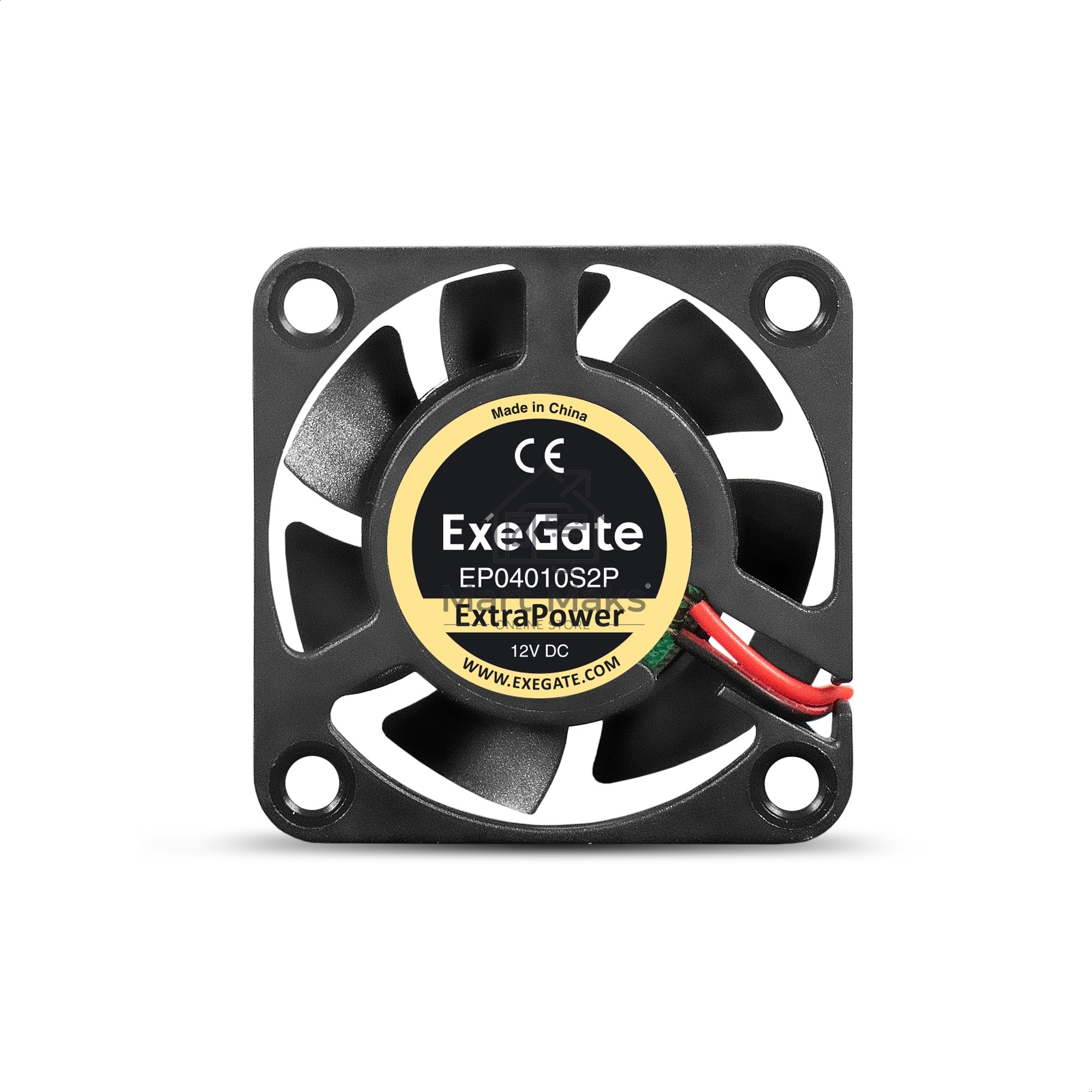 Вентилятор для корпуса ExeGate ExtraPower EP04010S2P черный, 40 мм, 7500 об/мин, 36 дБ, 2 pin