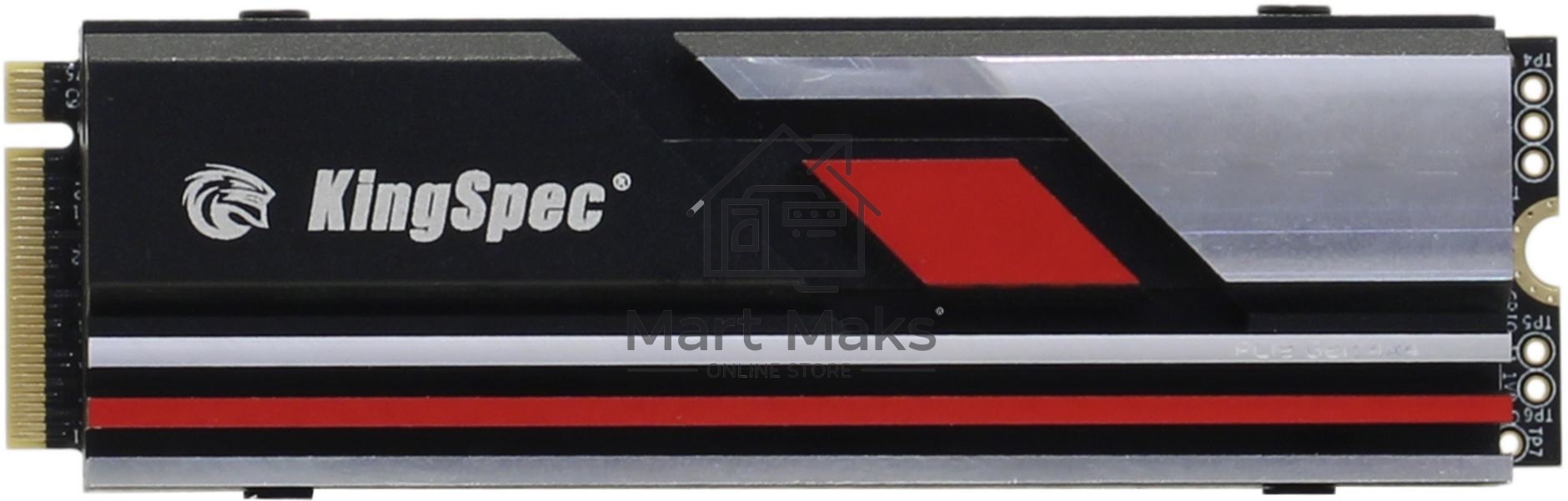 Накопитель SSD KingSpec XG7000 XG7000-1TB PRO, 1024GB, PCIe 4.0 x4, M.2 2280, NVMe, R/W 7400/6600, с радиатором