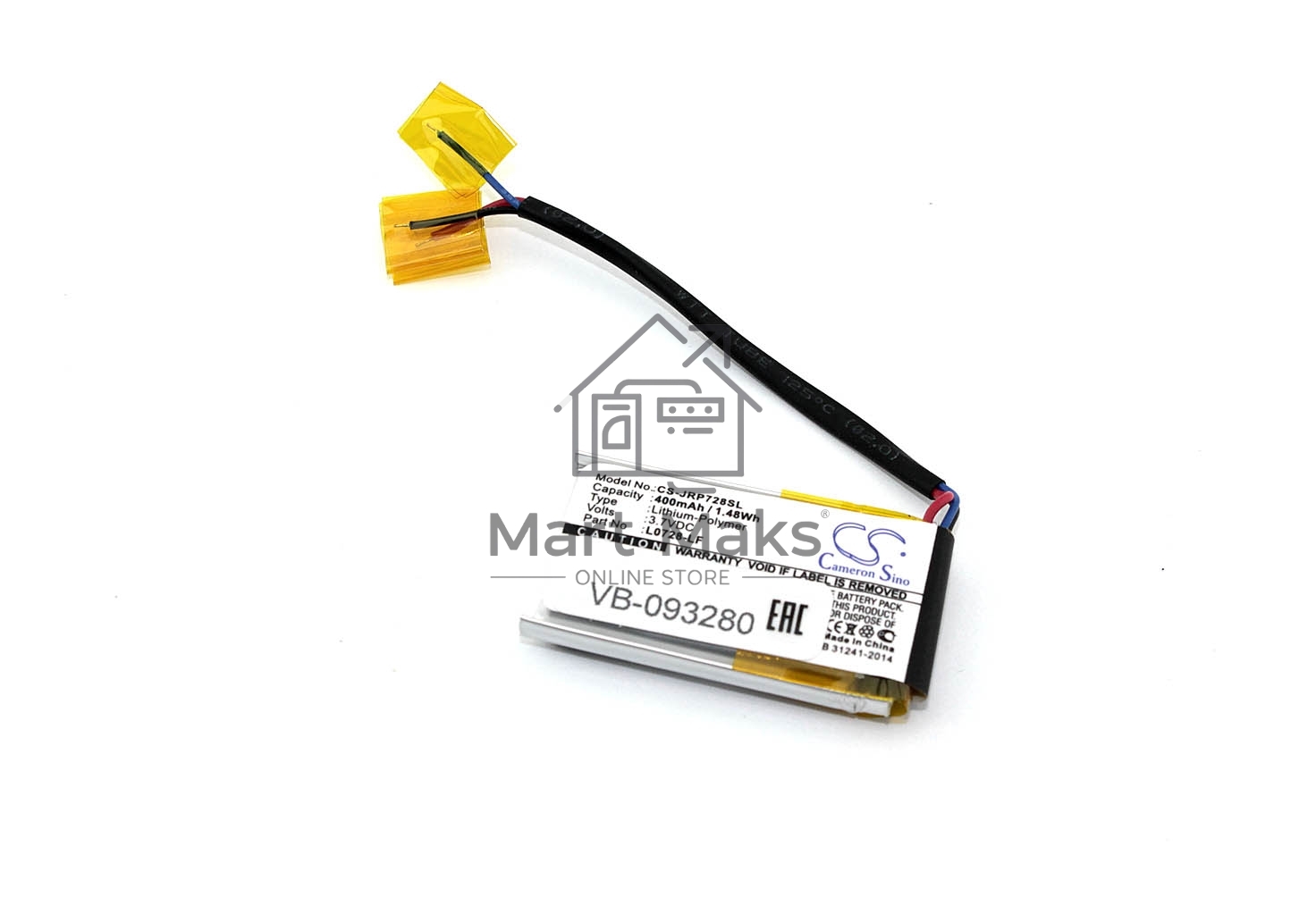 Аккумуляторная батарея CameronSino CS-JRP728SL для JBL JR POP 3.7V 400mAh / 1.48Wh
