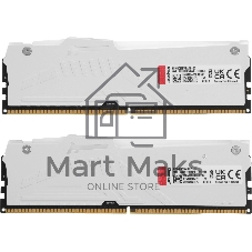 Оперативная память Kingston Fury Beast, DDR5, 32Gb (2x16 Gb), 6400 MHz, CL32, радиатор, RGB, белый