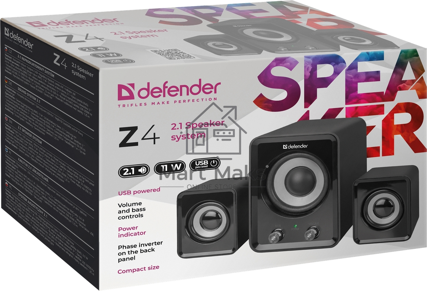 Колонки Defender Z4 2.1,11 вт., Питание от USB