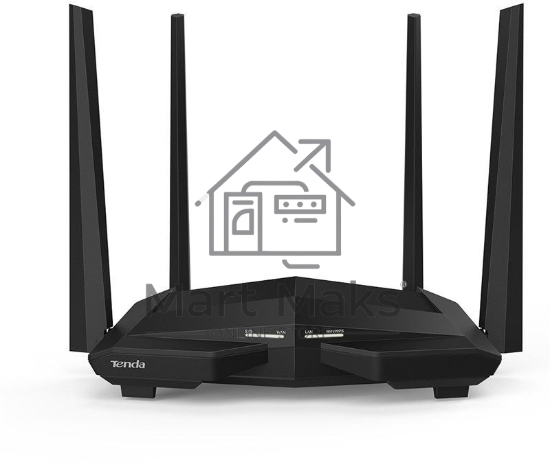 Двухдиапазонный AC1200 Гигабитный WiFi Маршрутизатор Tenda AC10U (AC 1200, LAN 3*10/100/1000, USB 2.0), 4 антенны 5dBi