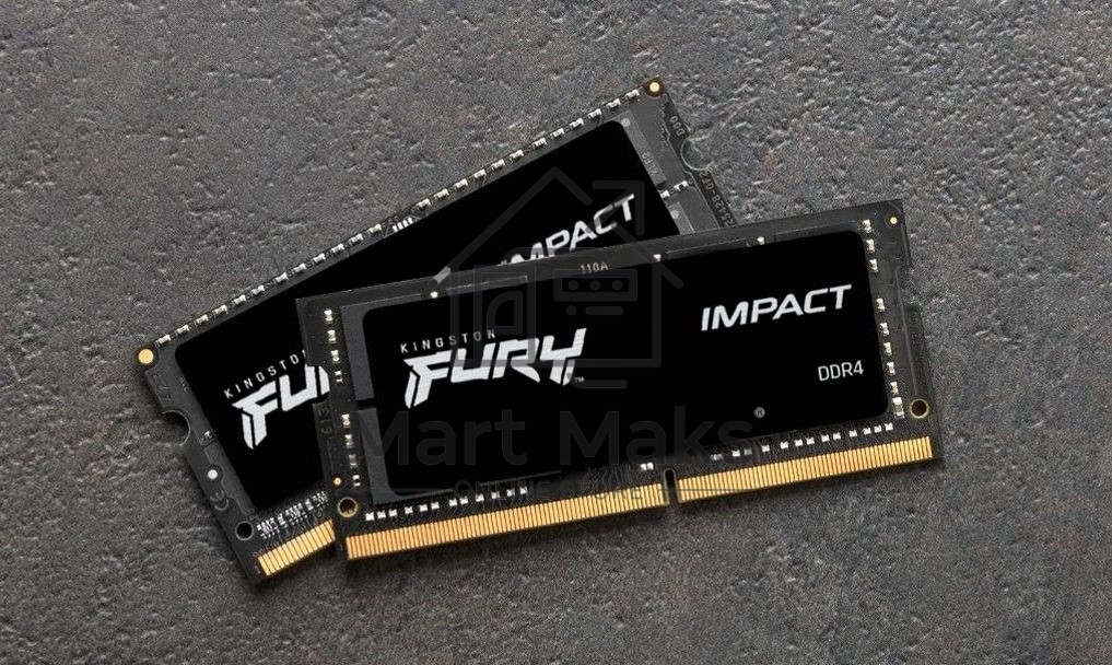 Оперативная память Kingston Fury Impact, DDR4, 16GB (2x8GB), 3200MHz, CL20, SO-DIMM