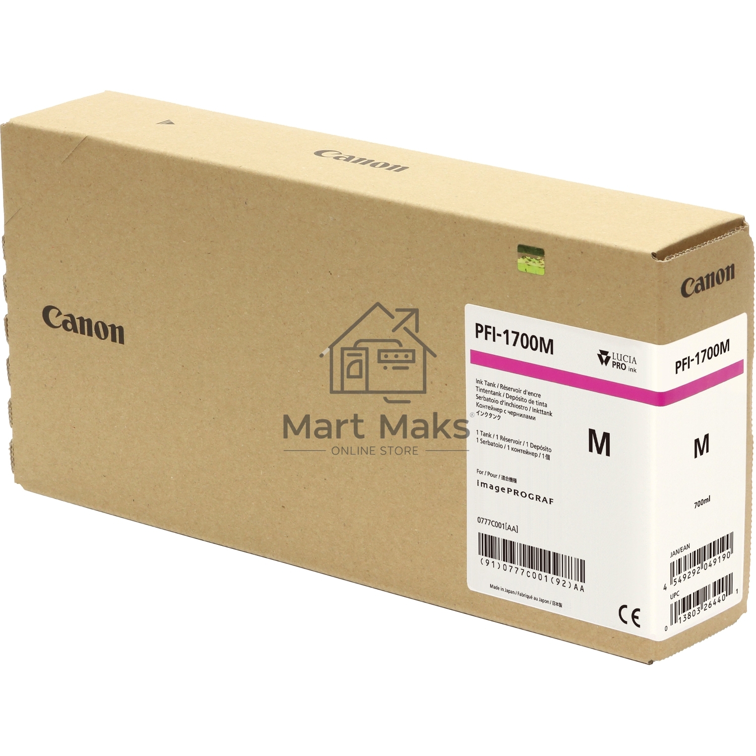 Картридж струйный Canon PFI-1700 (0777C001) пурпурный, 700 мл., для imagePROGRAF Pro-2000, Pro-4000, Pro-4000S, Pro-6000S