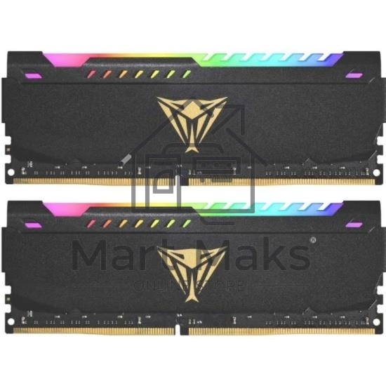 Оперативная память Patriot Viper Steel, DDR4, 32GB (2x16GB), 3600MHz, CL20, DIMM, с радиатором, RGB, черный