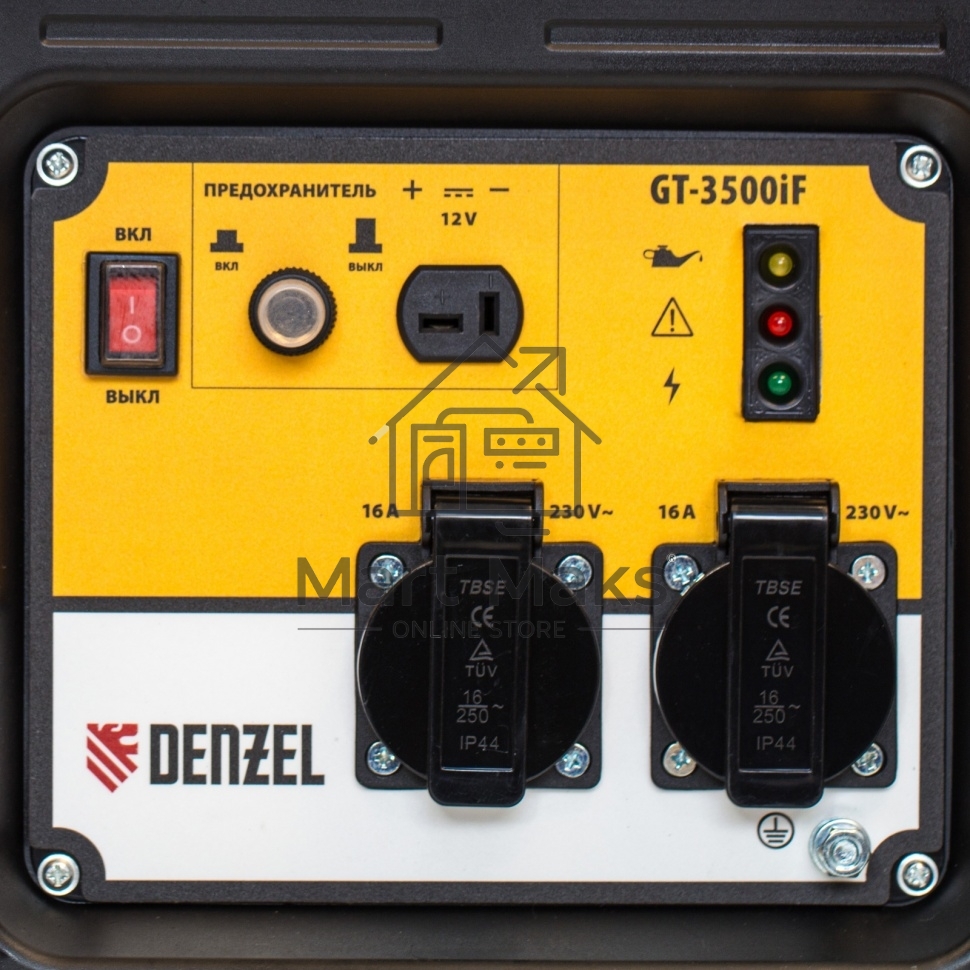 Электрогенератор бензиновый инверторный Denzel GT-3500iF, 3.5 кВт, 97 дБ, 27 кг