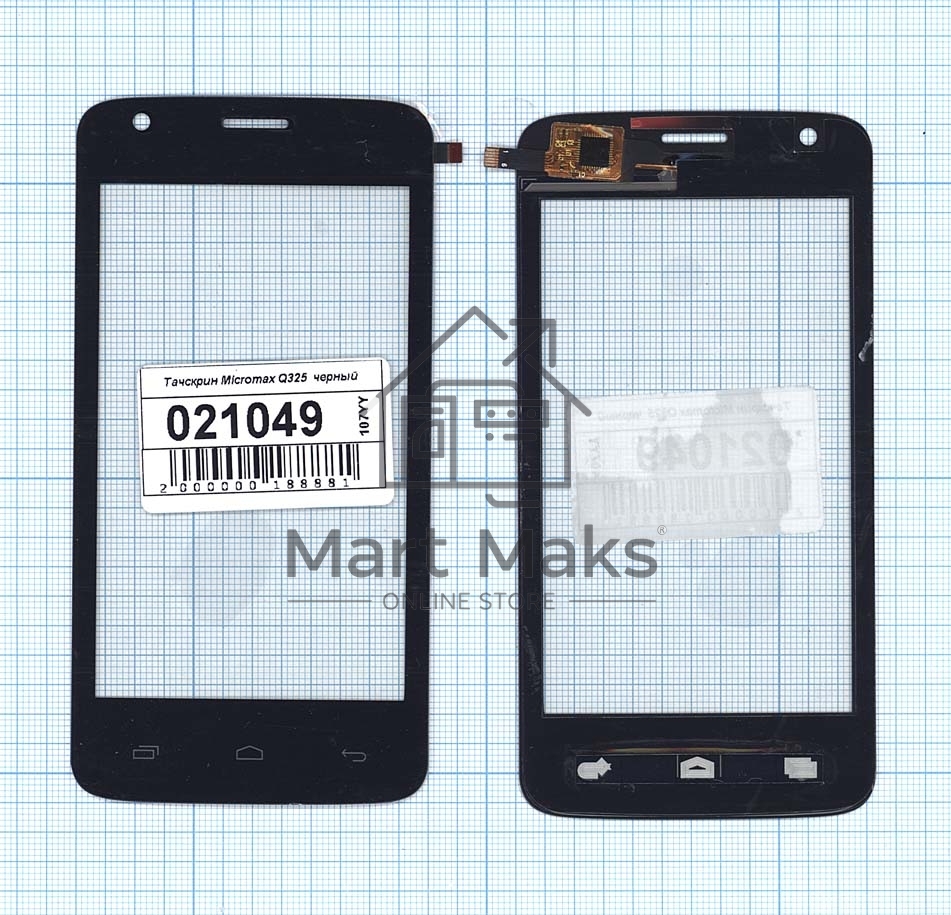 Сенсорное стекло (тачскрин) для Micromax Q325, черное