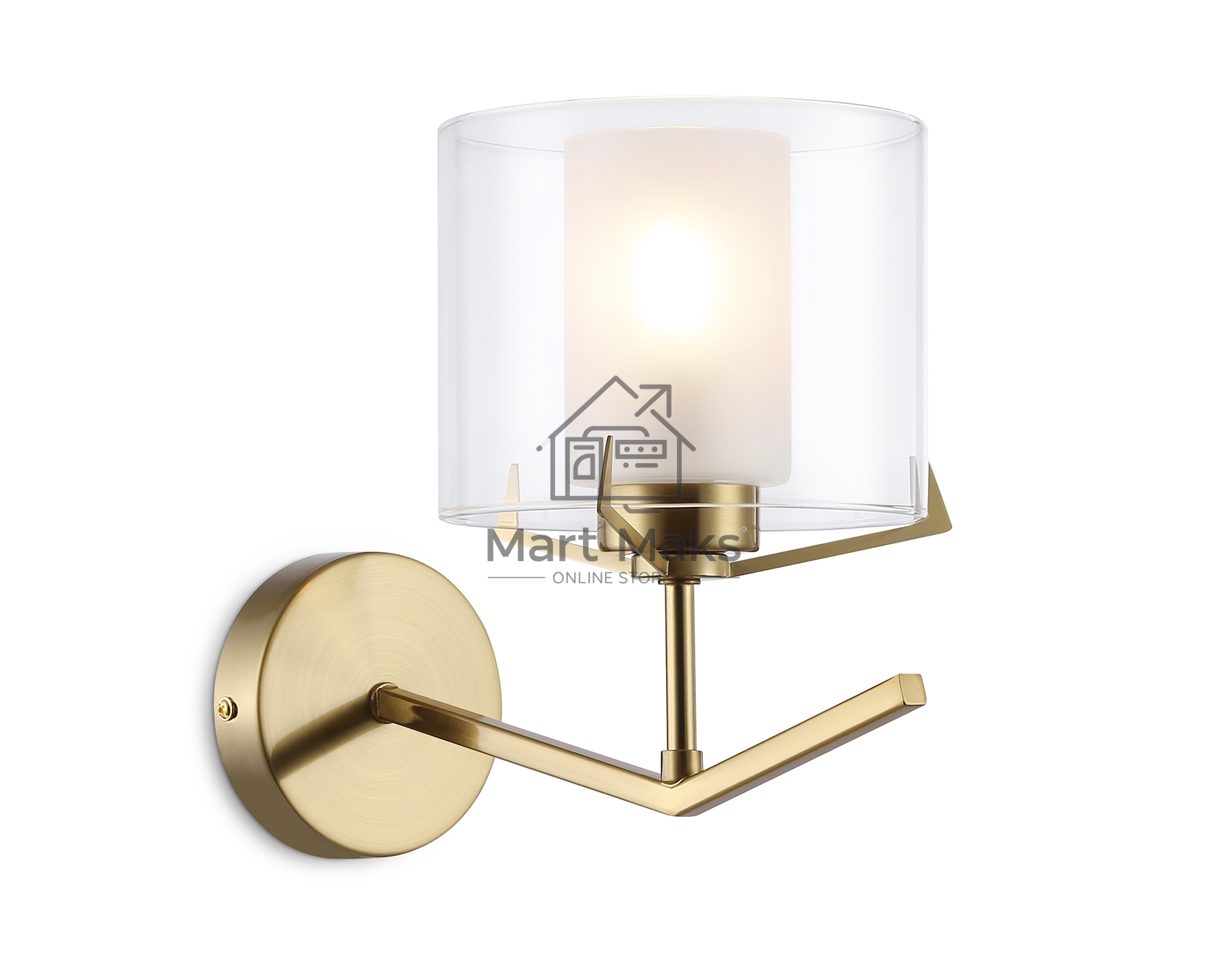 Настенный светильник Ambrella light LH57010 BS/FR латунь/белый матовый E14 max 40W 280*150*220