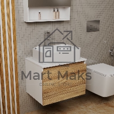 Комплект для ванной, 3 предмета (Тумба подвесная Bau Blackwood 60 + Раковина BAU Hotel 51х37, Смеситель высокий Hotel Still, нерж. сталь)