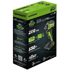 Гайковерт Greenworks G24IW200 аккум. патрон:квад.3/8