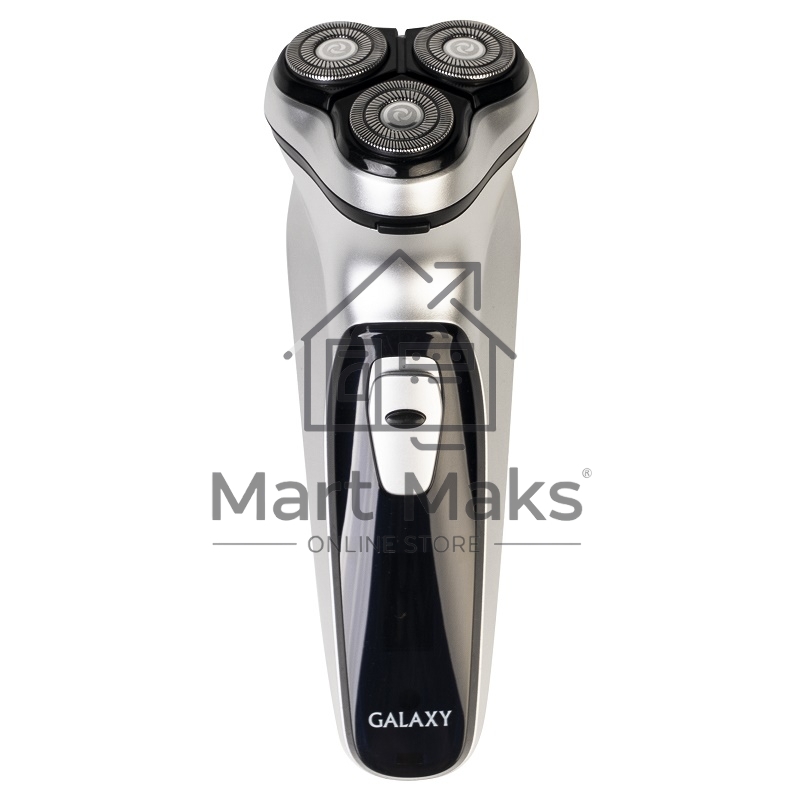 Бритва Galaxy Line GL 4209, серебряный с черным, роторная, аккумуляторная, 5 Вт, Li-Ion аккумулятор емкостью 600 мА*ч, время непрерывной работы до 1,5 ч, ножи из нержавеющей стали, 3 независимые плавающие головки, возможность промывки бреющего блока, инди