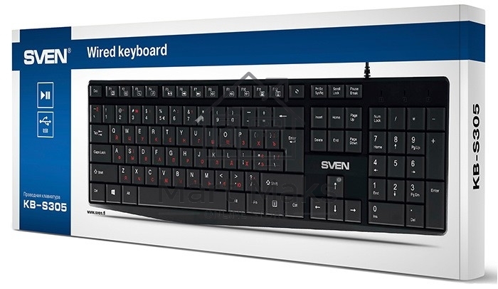 Клавиатура Sven KB-S305 чёрная USB