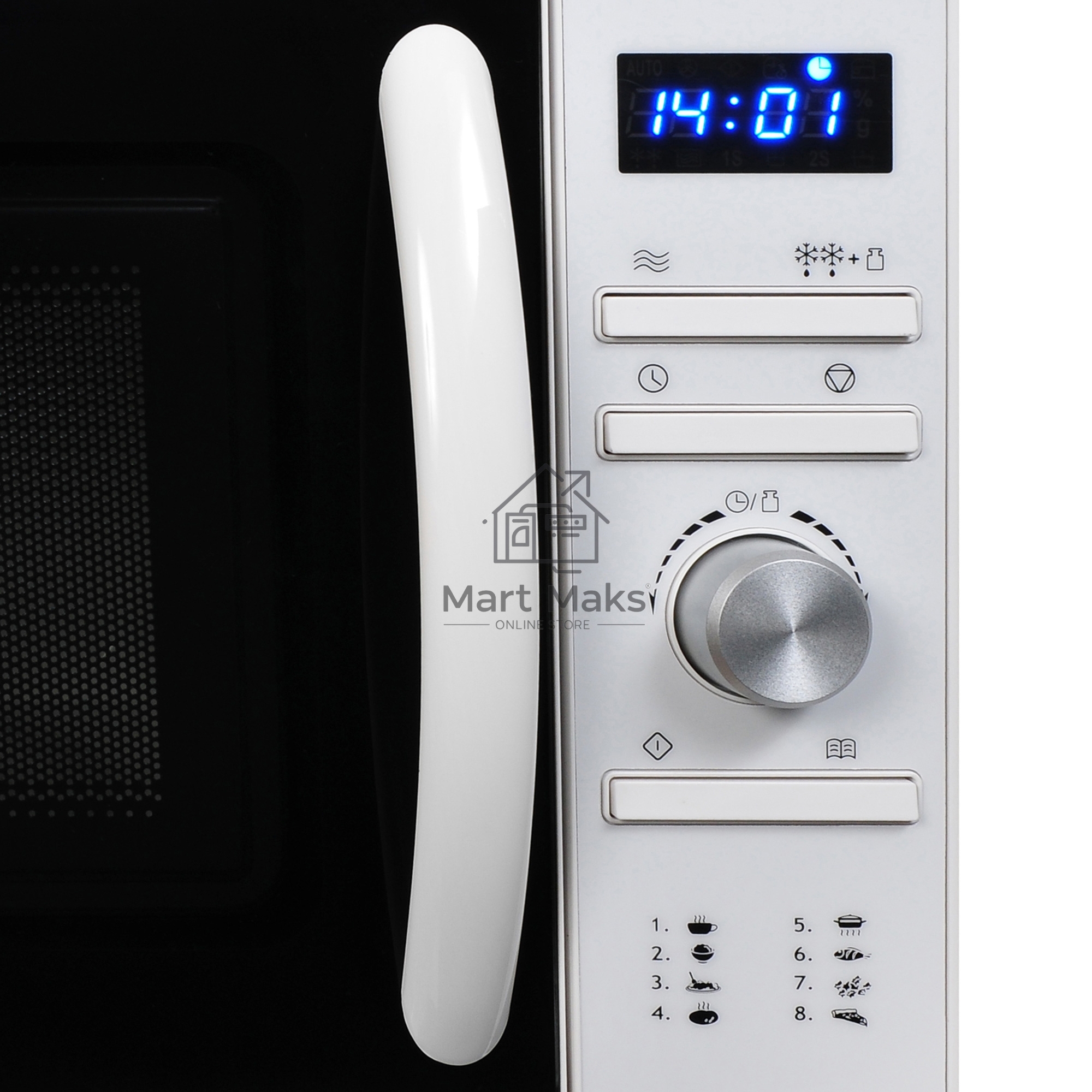 Микроволновая печь Hyundai HYM-D3027 белый, 20 л, 700 Вт, переключатели - поворотный механизм/кнопки