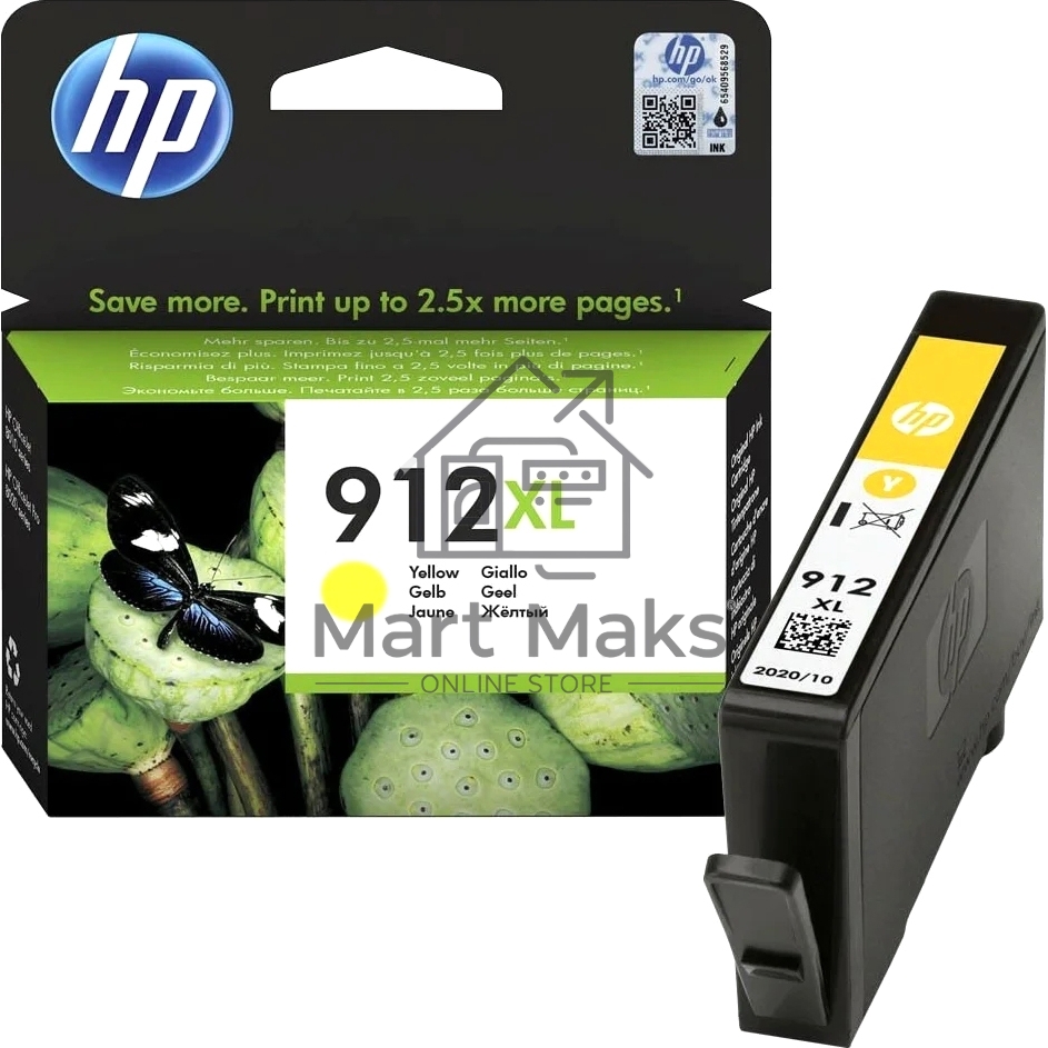Картридж струйный HP 912XL 3YL83AE желтый увеличенной емкости (825 стр) для HP OfficeJet 801x, 802x