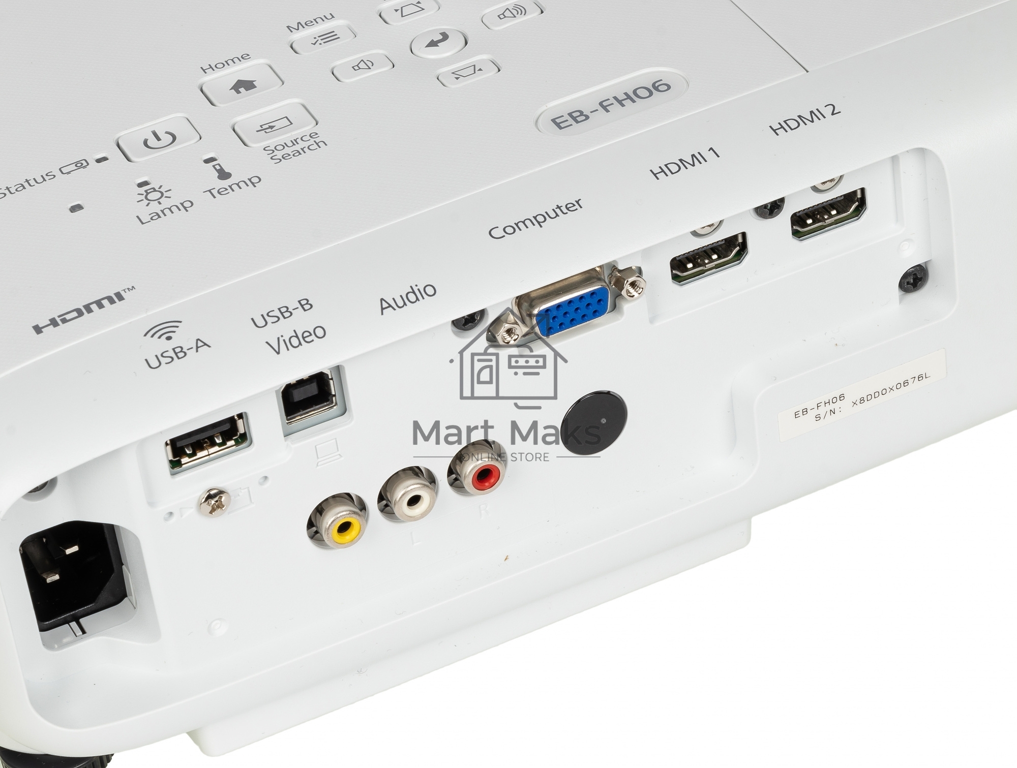 Проектор Epson EB-FH06 белый (LCD, 1920×1080, 3500Lm, 16000:1, 2.7 kg) (V11H974040)