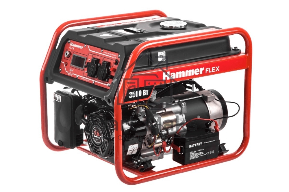 Бензоэлектростанция Hammer Flex GN4000E  электрозапуск 3.5КВт 220В 50Гц бак 20л непр.13ч