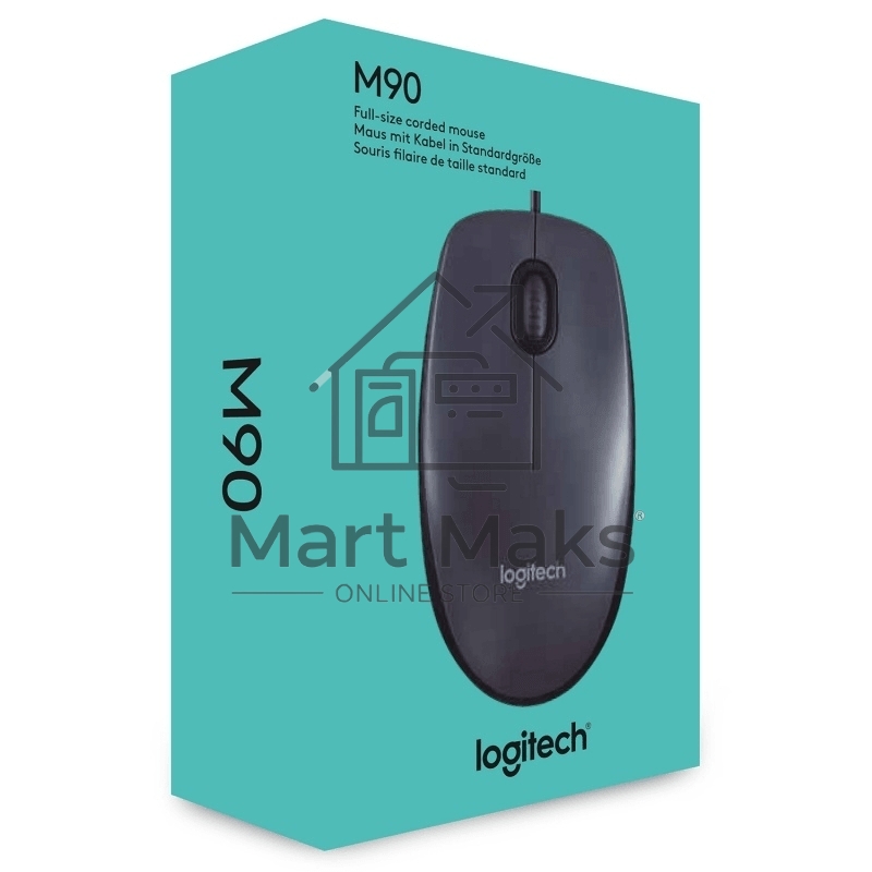 Мышь проводная Logitech M90 черный/серый, 1000 dpi, USB, кнопки - 3