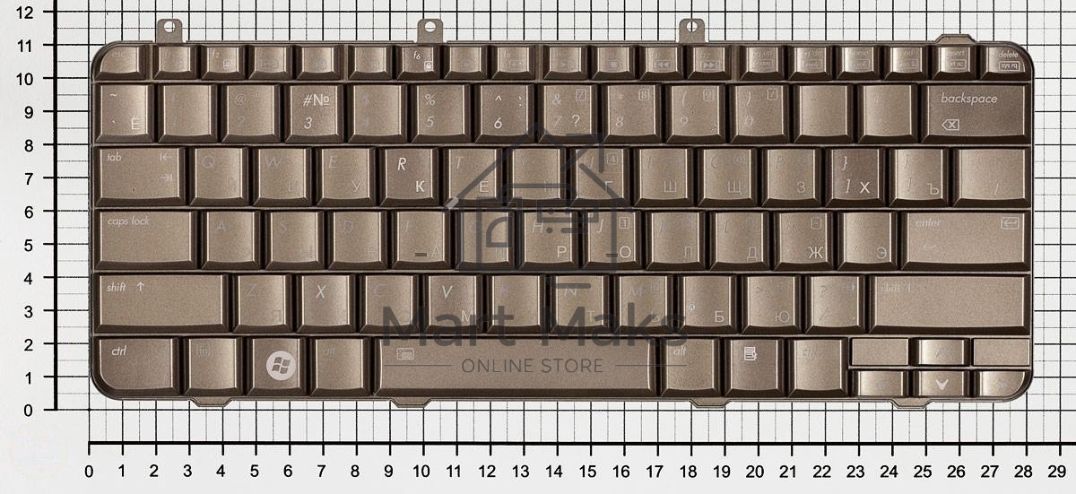 Клавиатура для ноутбука HP Pavilion DV3-1000 DV3z-1000 бронза с подсветкой