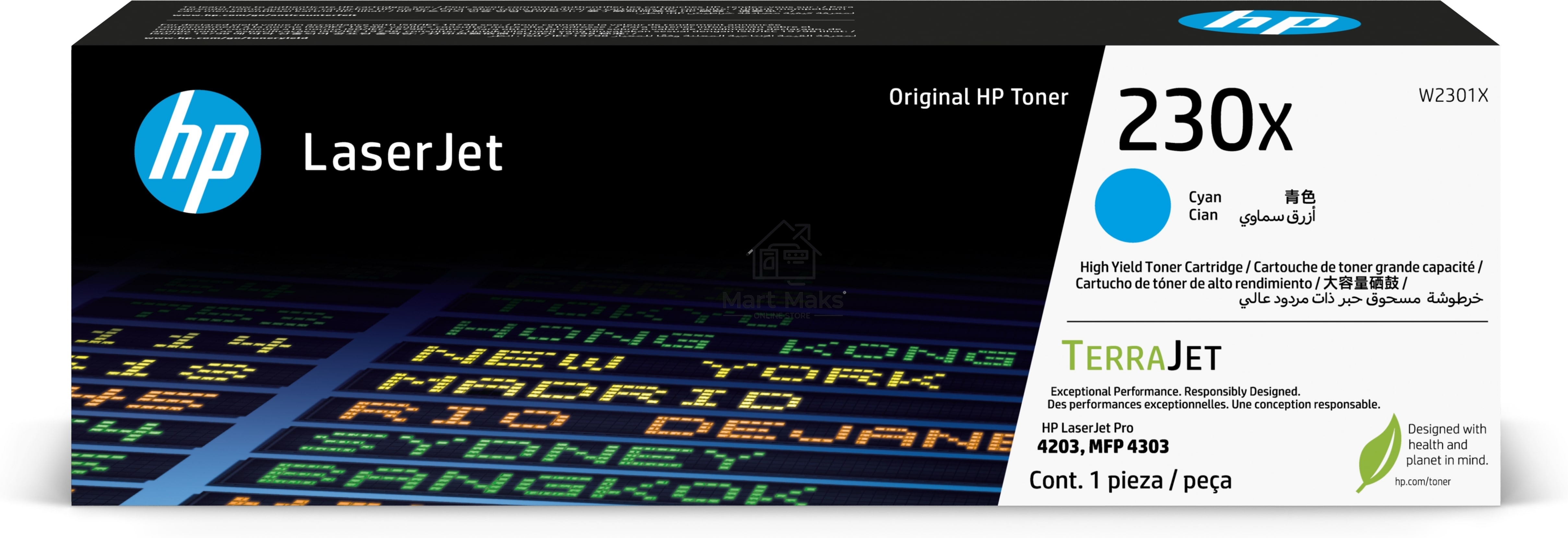 Картридж лазерный HP 230X Cyan Original LaserJet Toner Cartridge