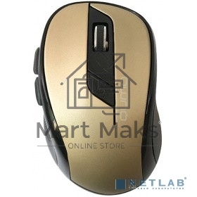 Мышь беспроводная Qumo Office Line M64 золотистый, 1600 dpi, радиоканал, USB, кнопки - 6