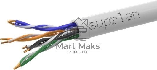 Кабель информационный Suprlan Premium 01-0307-1, кат.5E U/UTP 4 пары 24AWG LSZH, универсальный, 305м, серый