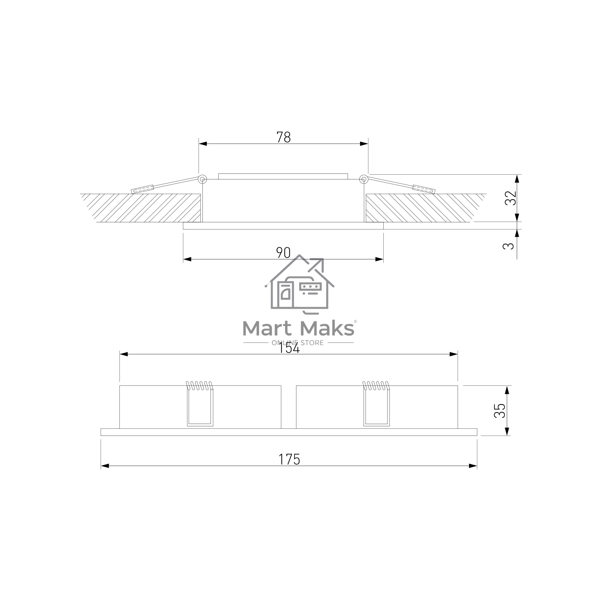 15277/LED / Светильник встраиваемый 20W 4000K черный IP44