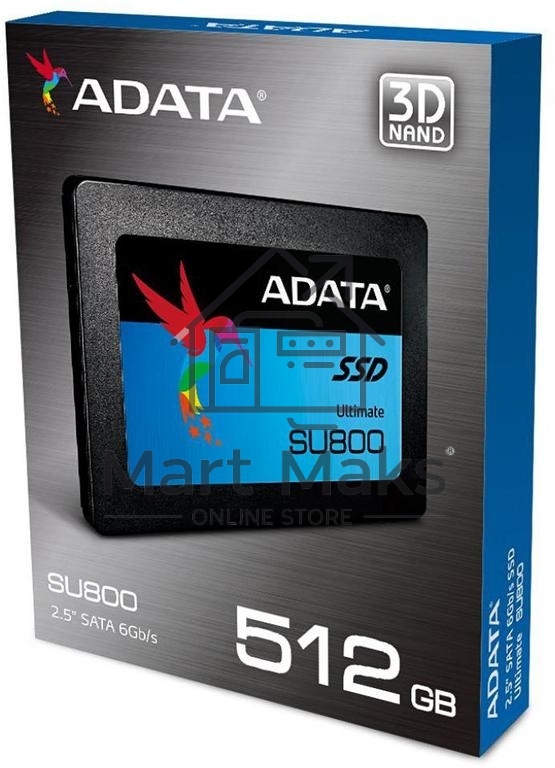 Накопитель SSD ADATA SU800, 512Gb, SATA III, 2.5