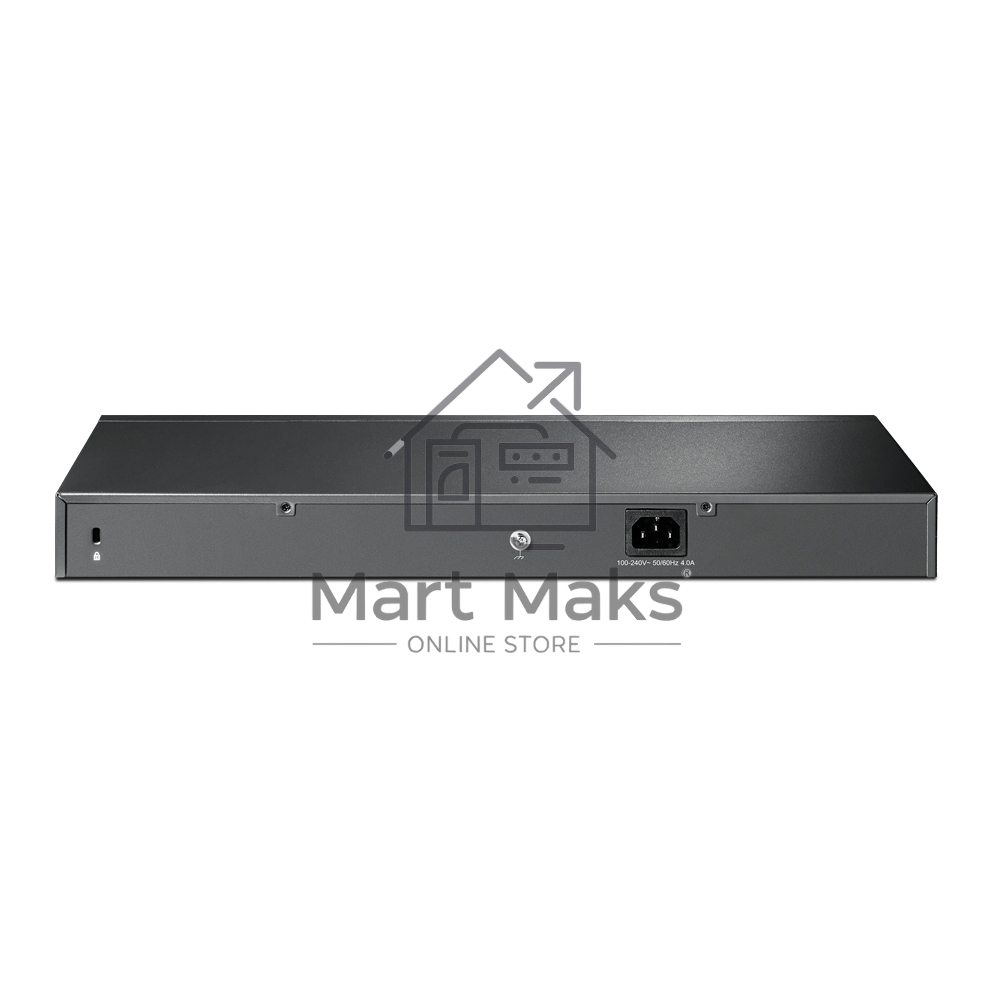 Сетевой коммутатор JetStream 24-port 10/100Mbps + 4-port Gigabit L2 Smart Switch with 24-port PoE+, PoE budget up to 250W, support PoE power management, with abundant L2 features,1U rack mountable, full managed via web UI/CLI/SSH/Telnet/SNMP