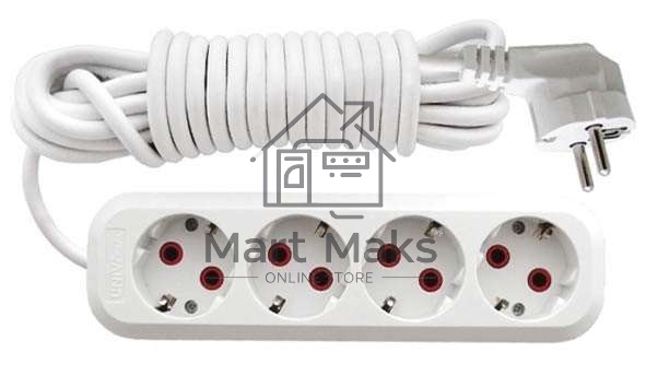Удлинитель 4х5м с заземл. 10А IP20 У10-555 ПВС 3х0.75 UNIVersal 555-05