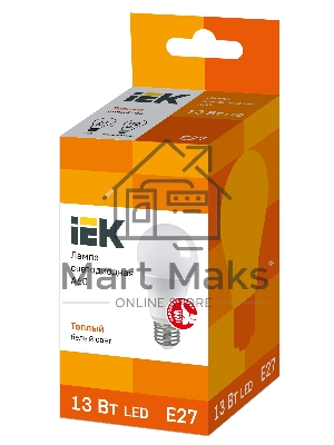 Лампа cветодиодная Iek LLE-A60-13-230-30-E27 ECO A60 шар 13Вт 230В 3000К E27 IEK