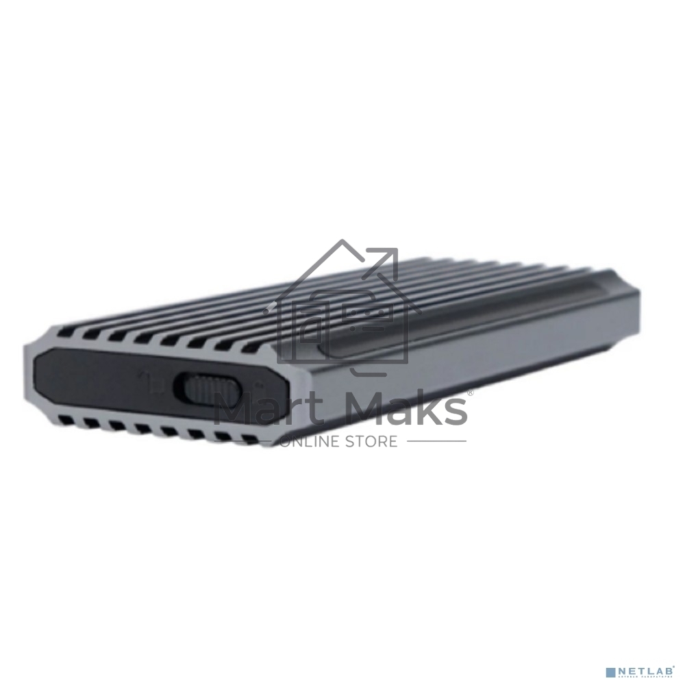 Внешний корпус Gembird EEM2-SATA-3 USB 3.1 для M2 SATA порт Type-С, RGB подсветка, металл, серебристый