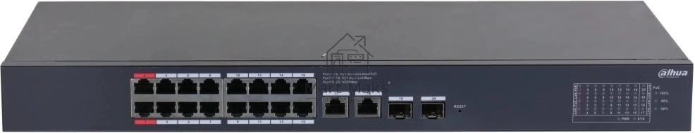 Коммутатор Dahua DH-CS4220-16GT-190 16x100Мбит/с 2x1Гбит/с 2xКомбо(1000BASE-T/SFP) управляемый
