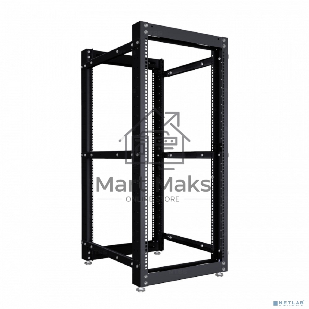 Стойка двухрамная NTSS NTSS-2POR24U/600-1000-BL 24U 550ммx1000мм 600кг черный