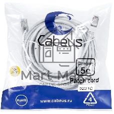 Шнур коммутационный Cabeus, Cat.5e, экр., F/UTP, RJ45/RJ45, LSZH, AWG24 10м, серый