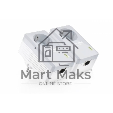Сетевой адаптер TP-Link TL-PA4010PKIT AV600 Powerline Adapter with AC Pass Through Starter Kit, Ultra Compact Size, 500Mbps Powerline Datarate, 10/100Mbps Fast Ethernet, HomePlug AV, Green Powerline, Plug and Play
