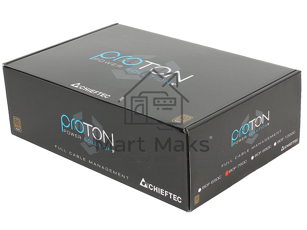 Блок питания Chieftec BDF-750C, 750Вт 80 PLUS Bronze, 140мм, модульный, черный